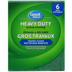 Great Value Heavy Duty Scrub Sponge, 6-Count