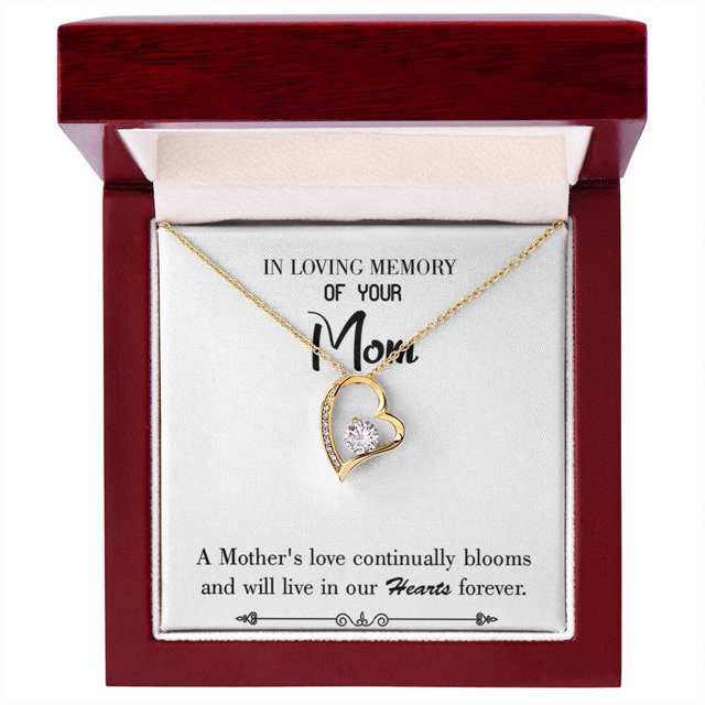 To Mom Remembrance Message Mother's Love Blooms White Forever Necklace w Message Card