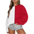 thumbnail image 1 of Rbaofujie Chandail à Capuchon pour Femmes, Rayé, Décontracté, Imprimé, Col Rond, Manches Longues, Haut Ample, Chandails Molletonnés, Rouge, Chandail d'Halloween, 1 of 6