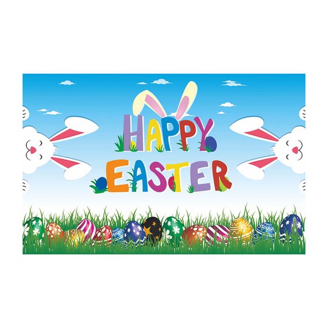Lksixu Easter Decorations Easter Banner Holiday Decorations Eggs Bunny Banner Cloth Holiday Party Photo Background Easter Ornaments Spring Decor for Party Holiday