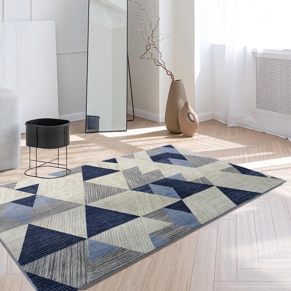 JV Home Runner Rug Arrow Blue 2'7" x 5' Hallway Soft Indoor Washable Rugs Anti Slip