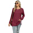 thumbnail image 1 of Qudderr Chandail pour Femmes Hauts Décontractés Manches Longues T-Shirts Pull Col Rond Tricoté Automne Hiver Tenues S-2TG, 1 of 8