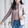thumbnail image 4 of RKSTN Puffer Jacket Womens Long Sleeve Stand Collar Zip Up Winter Jacket Quilted Lightweight Down Jacket with Pockets, 4 of 7