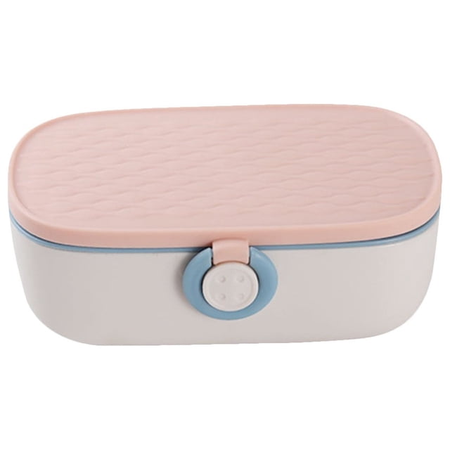 Needle and Thread Kit for Sewing Sewing Kit, Portable Sewing Kit for Adults, featuring a compact plastic sewing box with a pink textured lid and blue button closure. Ideal for arts and crafts, it includes 18 small rolls of thread, 2 large rolls, 6 needles, 4 clips, 4 buttons, 1 ruler, 1 thread cutter, and 1 thimble. Double-layer design for organized storage.