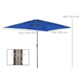 thumbnail image 3 of Outsunny Parasol de Patio 6,5 X 10 Pi, Parasol Rectangulaire de Marché, Bleu Foncé, 3 of 10