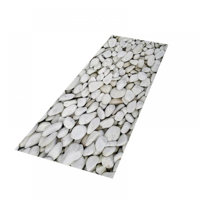 Pebbles Bath Rug Runner Soft & Absorbent Bathroom Rugs Non Slip Large Bath Rug Runner for Kitchen Bathroom Floors 19.7X63in