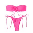 thumbnail image 2 of CEHVOM Ladies Tube Top Split Bikini With Chest Pad Without Underwire, 2 of 4