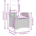 thumbnail image 4 of vidaXL Chaise de Jardin Inclinable avec Coussins en Rotin Gris, 4 of 5