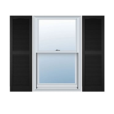 Ekena Millwork LL1S14X05500BL Lifetime Volet Standard en Vinyle (par Paire), 14 1/2 Pouces L x 55 Pouces H, Noir