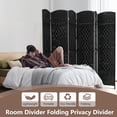 thumbnail image 2 of FDW Room Divider 6 Panel Folding Privacy Divider 6 Ft Indoor Wall Divider Portable Partition Wood Screen, Black, 2 of 7