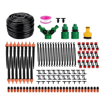 164FT DIY Drip & Misting Irrigation Kit with Hose Adjustable Nozzles Quick Connectors Self-Watering System