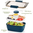 thumbnail image 4 of VogueV Grande Boîte Bento Compartimentée - Contenant à Lunch Étanche avec Coupelles à Sauce Vert Menthe, 4 of 7