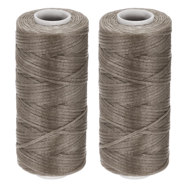 Unique Bargains Light Coffee Polyester Waxed Leather Sewing Thread, 55 Yards, 2 Pack