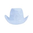 thumbnail image 1 of Glitter Sequin Trim Cowboy Hat - Sky Blue, 1 of 2