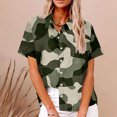 thumbnail image 4 of Womens Work Tops Short Sleeve Round Neck Blouse Printed Casual Fashion Tee Shirt, 4 of 6