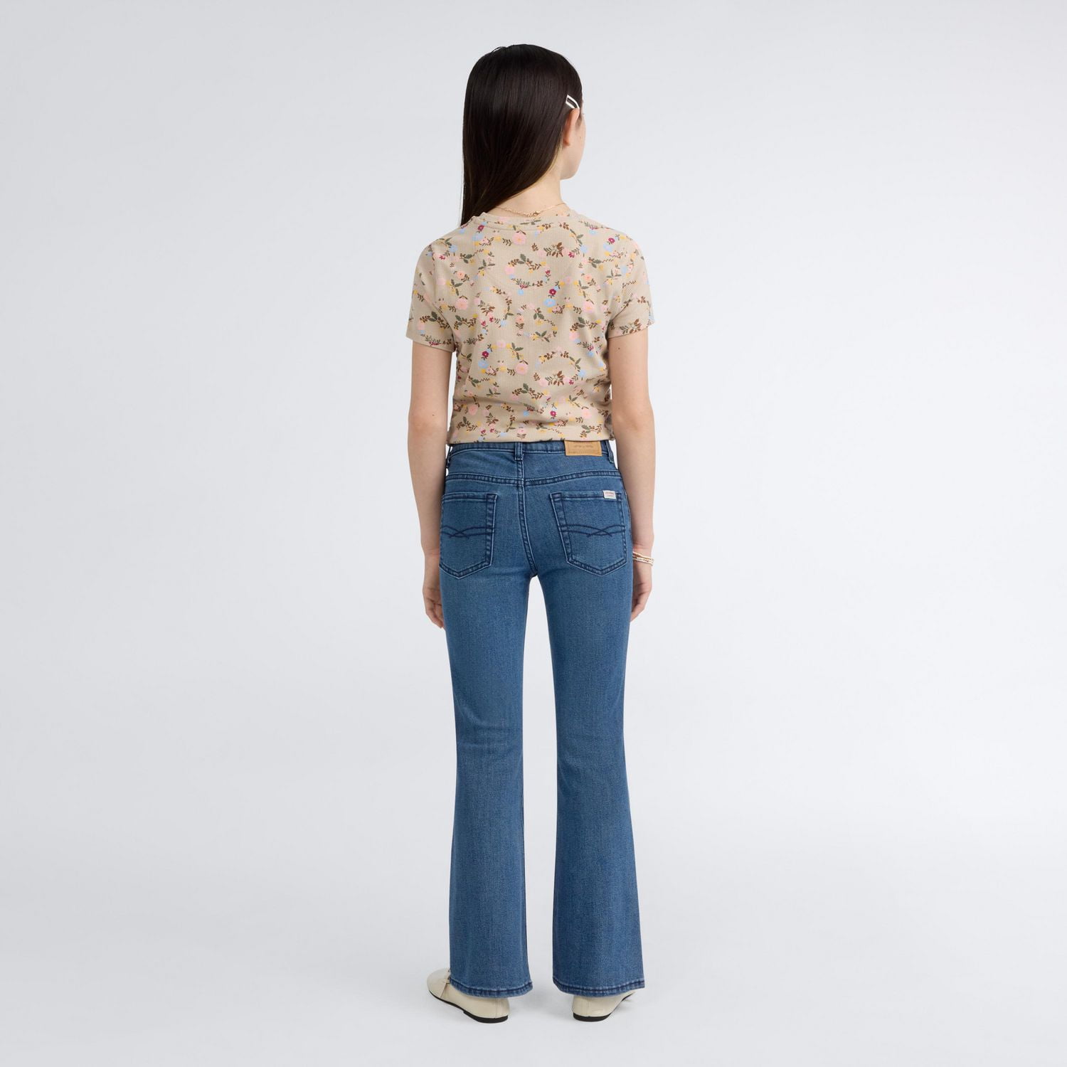 Levi Strauss Signature Jean Évasé pour Fille avec Broderie Papillon