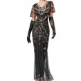 thumbnail image 1 of UPPADA Robe Cocktail à Col Rond pour Femmes Robe Sirène Robe Cocktail Sans Manches Robe Formelle Évasée Robes d'Invitée de Mariage Robe Cocktail Moulante Offres d'Accès Anticipé, 1 of 4