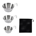 thumbnail image 3 of Almencla Ensemble de 3 Pcs de Bols de Camping Vaisselle de Camping pour Barbecue Randonnée Sac à Dos Randonnée Poignée Non Pliable, 3 of 8