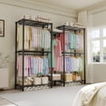 thumbnail image 2 of QinaQin Heavy-Duty Metal Clothes Rack - Freestanding Wardrobe Storage System - Adjustable Shelves and Hanging Rods - Large Storage Capacity, Suitable for Bedrooms and Laundry Rooms, 2 of 7