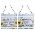 thumbnail image 1 of IH Casa Decor Wood Fence En Forme De Signe Floral Asstd - Ensemble De 2, 1 of 3