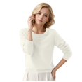 thumbnail image 1 of 2025 Chandails à Col Rond pour Femmes à Manches Bouffantes pour Femmes Chandail Couleur Unie Long Chandails Chemises pour Femmes, 1 of 4