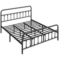 thumbnail image 3 of Fullfurnique Classic Iron Platform Bed with High Headboard and Footboard, King, Black, 3 of 9