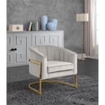 thumbnail image 2 of Meridian Furniture Carter Fauteuil d'Appoint en Velours Crème avec Base en Acier Inoxydable, 2 of 9