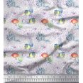 thumbnail image 1 of Soimoi Viscose Chiffon Fabric Fish & Octopus Ocean Fabric Prints by Yard 42 Inch Wide, 1 of 2