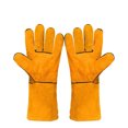 thumbnail image 1 of Leather Cowhide Work Gloves Heat-proof Metal Welding Protector Soldering Welding Gloves Tools, 1 of 5
