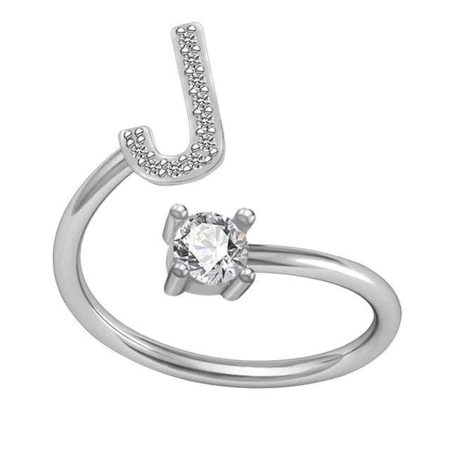 PVCS Bague Mode Exquise 26 Style Alphabet Anglais Lettre Bague en Cuivre