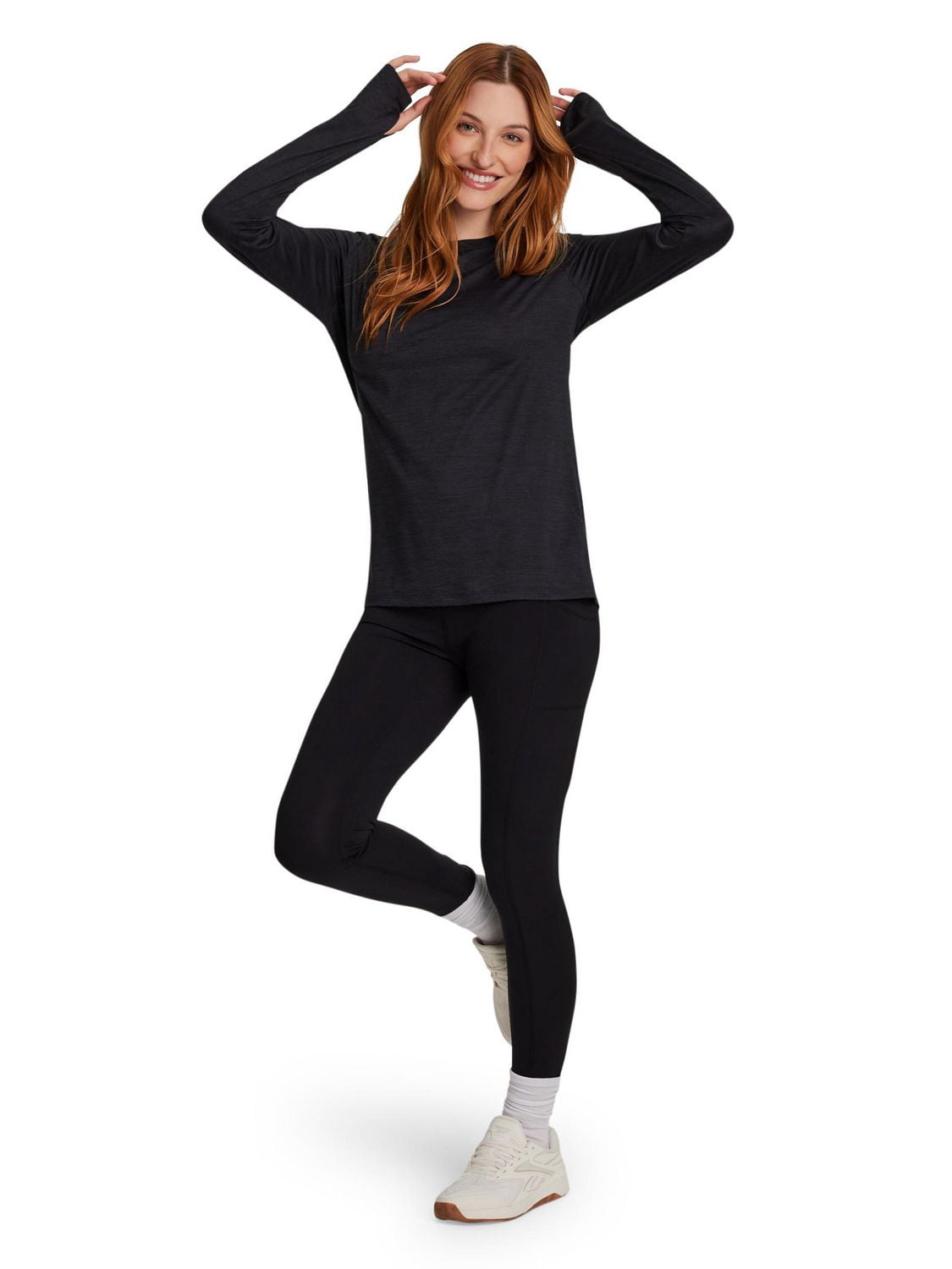 Reebok Chandail de performance à manches longues en tricot Legacy Core pour femmes