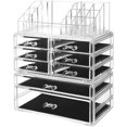 thumbnail image 1 of Makeup Organizer 3 Pieces Set Cosmetic Storage Jewelry Display Case 8 Drawers, 1 of 8