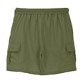 thumbnail image 4 of MIASHUI Shorts Cargo pour Garçons d'Été à Cordon, Taille Extensible, Pantalon de Sport avec Poche, Vert Armée, 3-4 Ans, 4 of 6