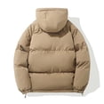 thumbnail image 4 of Kcodviy Mens Outdoor Coat Long Men Puffy Coat Sleeve Turn Down Collar Mens Plus Size Winter Coat Pocket Solid Color Down Coats for Winter Jacket Autumn and Winter Coats for Men Unisex Jacket, 4 of 7