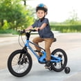 thumbnail image 2 of Costway Vélo pour Enfants de 16 Pouces avec Roues Stabilisatrices et Freins à Disque Doubles, Siège Ajustable, Alliage de Magnésium, Bleu, 2 of 10