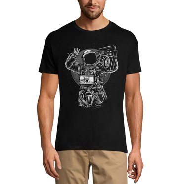 Men's Graphic T-Shirt Astronaut Music Shirt - Men In Space Eco-Friendly Limited Edition Short Sleeve Tee-Shirt Vintage Birthday Gift Novelty