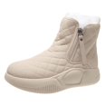 thumbnail image 2 of Bottes d'Hiver pour la Neige Bottes Doublées Chaudes pour Femmes Bottes Courtes Imperméables Mode pour Randonnée Randonneuse Hiver 39 Beige, 2 of 9