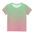 thumbnail image 1 of Plebaso T-Shirt à Manches Courtes pour Bébés Garçons Filles, Couleur Dégradée, Col Rond, Haut, Vêtements d'Été pour Bébé, 1 of 3