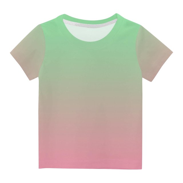 Plebaso T-Shirt à Manches Courtes pour Bébés Garçons Filles, Couleur Dégradée, Col Rond, Haut, Vêtements d'Été pour Bébé