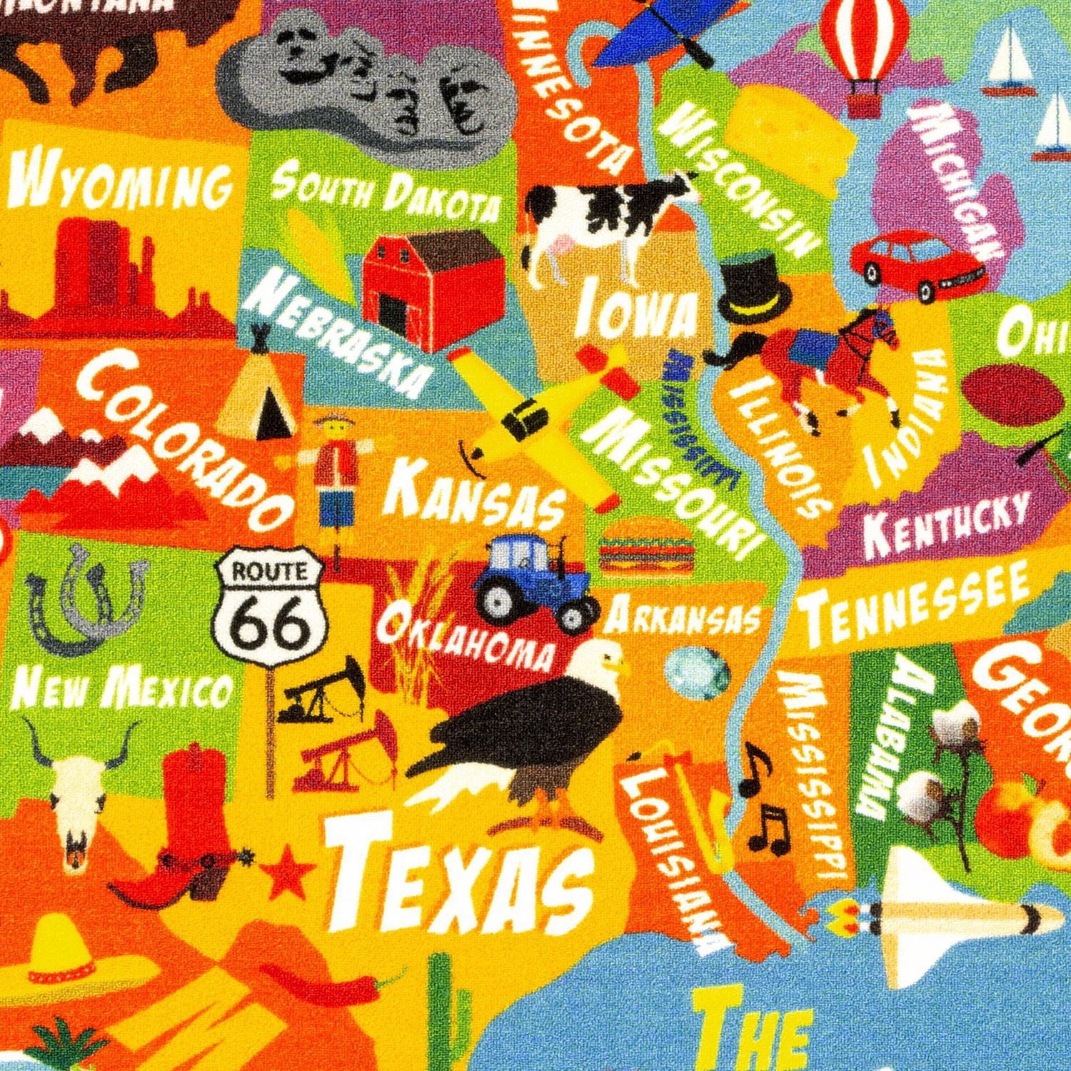 KC Cubs collection de récréation USA États-Unis carte tapis de zone d'apprentissage éducatif et de jeu tapis de tapis pour enfants et enfants chambres et salle de jeux