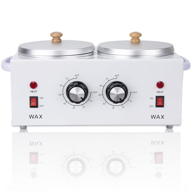 Chauffe-cire Double Pot de Cire Double Professionnel pour l'Épilation, Machine Électrique Chauffe-Cire Double Pot de Cire Professionnel avec Température Réglable pour Visage, Peau, Corps, Spa et Salon