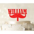 thumbnail image 1 of Custom Name Cake Topper Personalized Glitter Red Cake Topper Color Option Available 5-7 Inches Wide, 1 of 1
