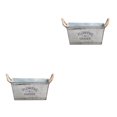 thumbnail image 2 of VONKY Retro Iron Plants Flower Bucket Planter Metal Vase Home Decor Pail Flower L 2Set, 2 of 6