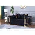 thumbnail image 1 of K-Living Willow Causeuse avec accent doré en velours noir, 1 of 3