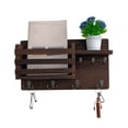 thumbnail image 4 of Wall Mount Key Holder with Hooks, Iron and Wood Key Organizer for Entryway, Space Saving Key Hanger for Wall, Multi Hook Key Rack for Keys and Cards, Compact Key Storage Solution for Foyer, 4 of 5