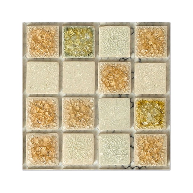 Self Adhesive Tile Stickers 20 Pack 10X10Cm Waterproof Wall Decals For Bathroom Kitchen Floor Backsplash Removable Pvc