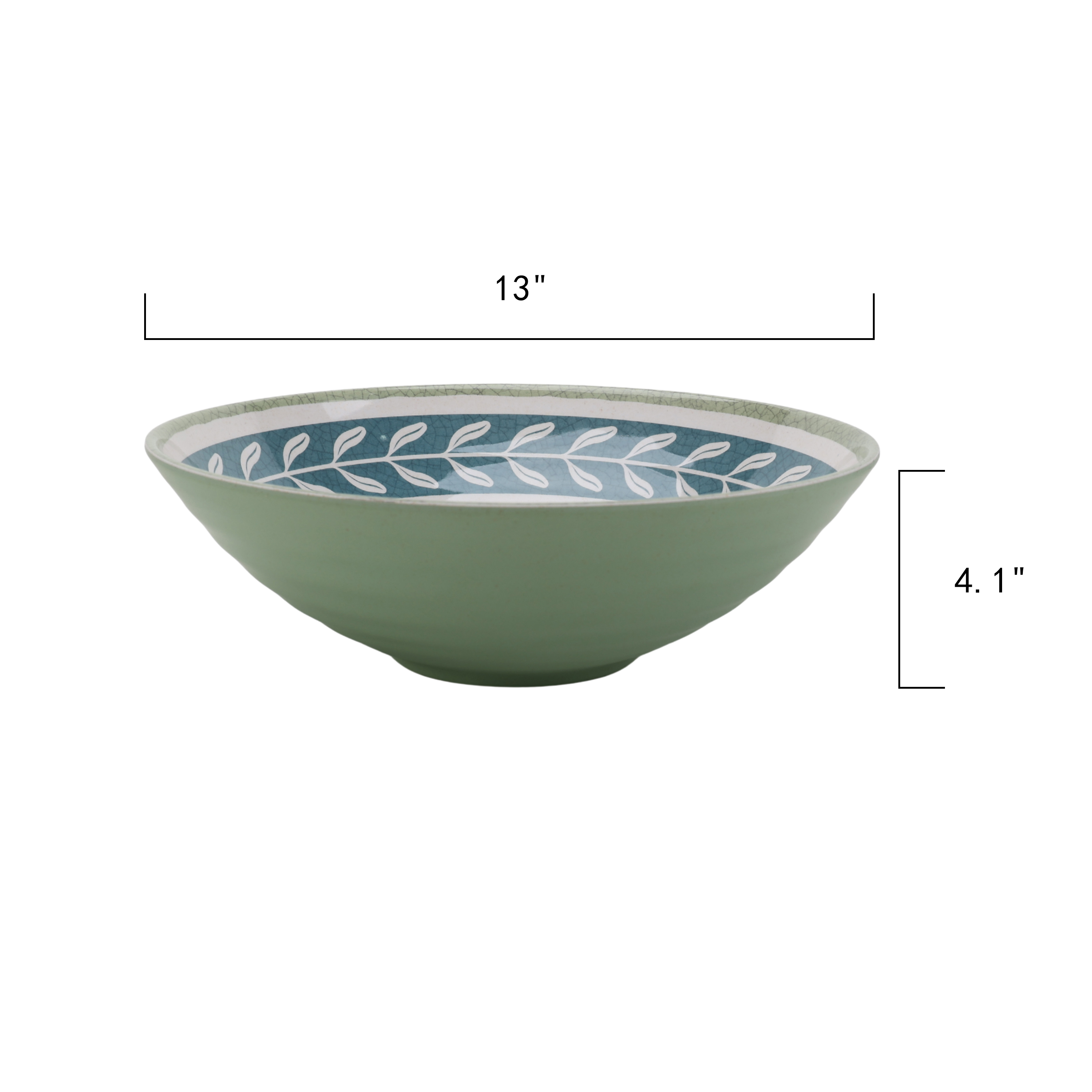 Better Homes & Gardens Bol de Service Fleur en Bambou Mélamine Vert 13 Inch