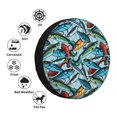 thumbnail image 4 of Wukai Colorful Fishing Baits Print Spare Tire Cover for RV Trailer,Waterproof PVC Faux Leather Wheel Cover Fit for Truck,Trailer,RV,SUV,Camper-14 inch, 4 of 6