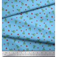thumbnail image 2 of Soimoi Poly Georgette Fabric Heart & Pizza Slice Food Print Fabric by The Yard 42 Inch Wide, 2 of 3