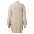 thumbnail image 5 of Kcodviy Automne Hiver Robe Chandail à Manches Longues Fendue Col Roulé Couleur Unie Robe Chandail Décontractée pour Femmes Grande Taille Robe Chandail pour Dames Robe d'Été en Coton pour Femmes Robe, 5 of 5